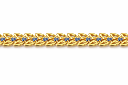 NuGold Blue Stone Leaf Bracelet for Women