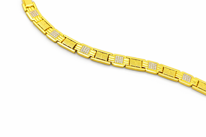 NuGold Chain Bracelet with Stone For Men