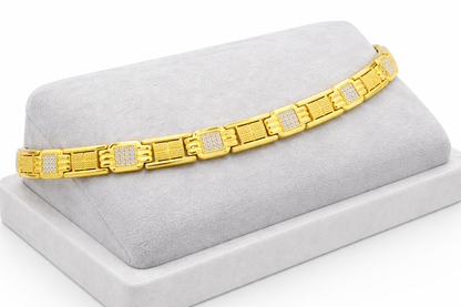 NuGold Chain Bracelet with Stone For Men