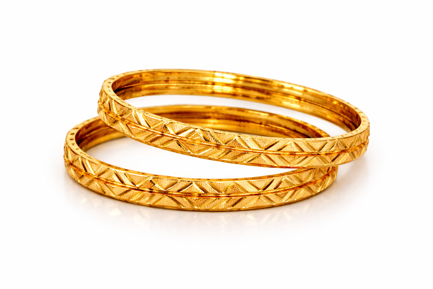 NuGold Designer Bangles for Women Set of 4
