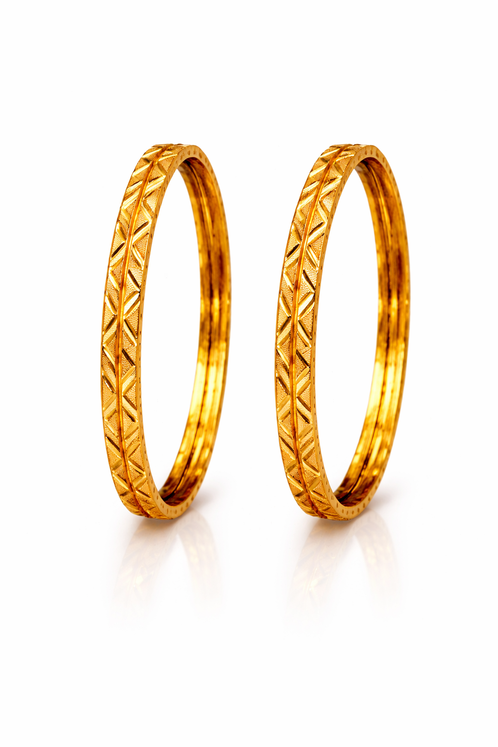 NuGold Designer Bangles for Women Set of 4