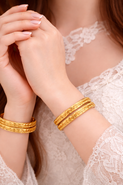 NuGold Designer Bangles for Women Set of 4