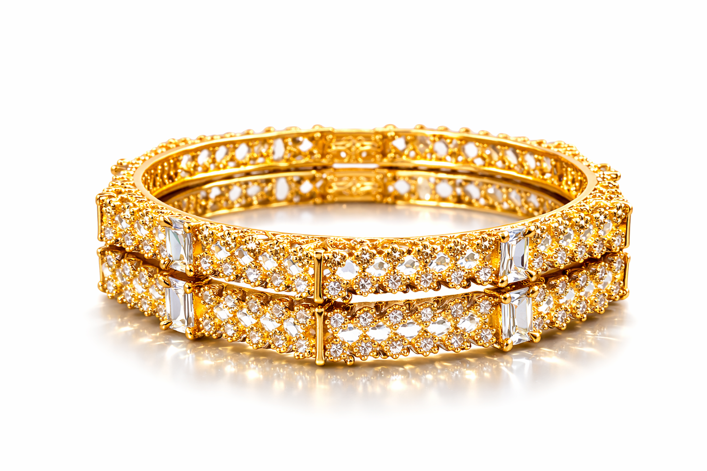 NuGold Stone Bangles for Women