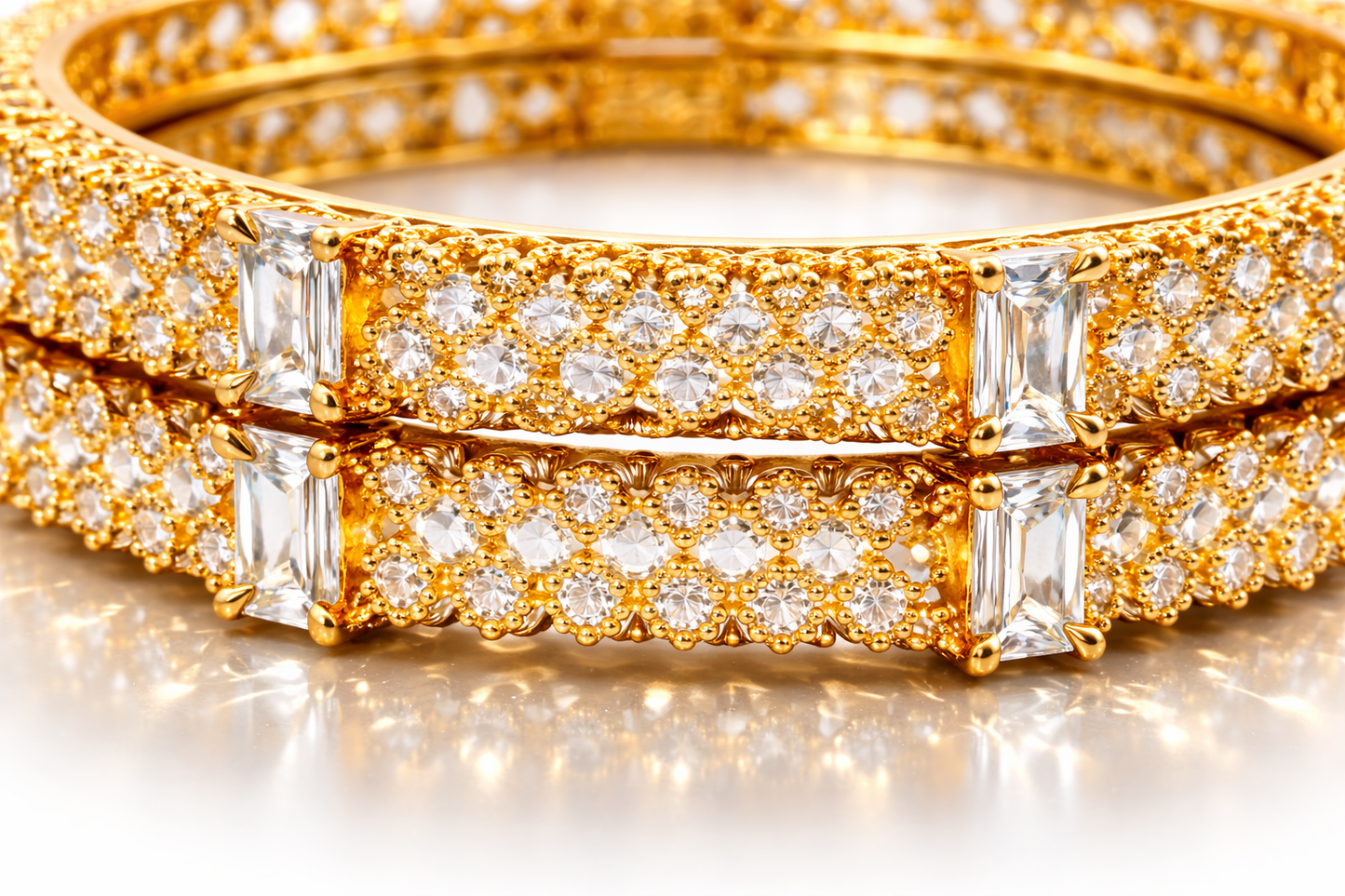 NuGold Stone Bangles for Women