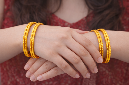 NuGold Designer Bangles for Women Set of 4