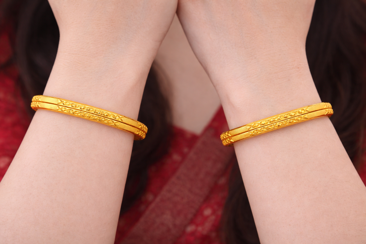 NuGold Designer Bangles for Women Set of 4