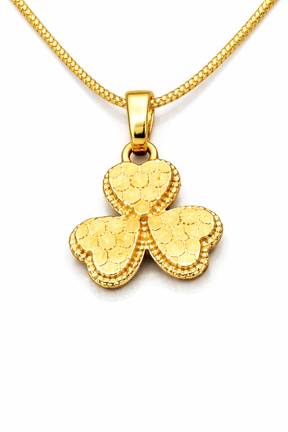 NuGold Clover Pendant Necklace Set for Women