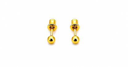NuGold Minimalist Gold-Toned Ball Stud Earrings for Women