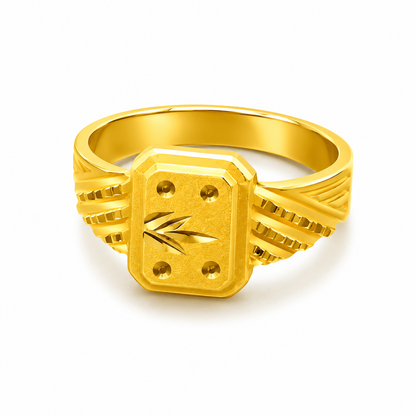 Imperial Leafcrest Engraved Statement Ring