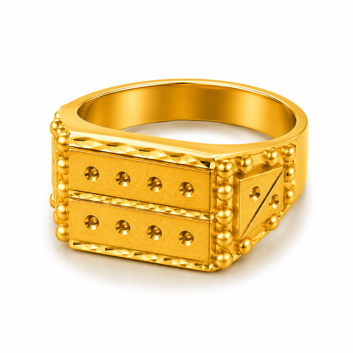 Imperial Dual Crest Engraved Statement Ring