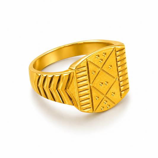 Royal Matrix Engraved Statement Ring