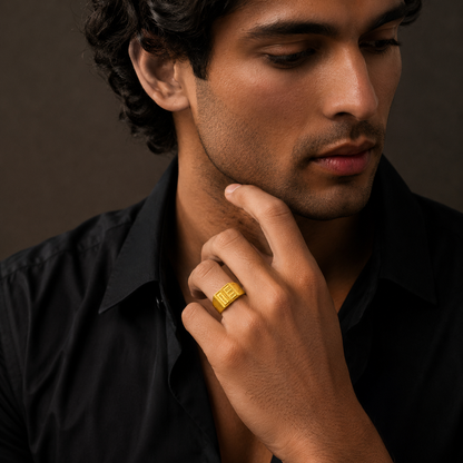 Imperial Geometric Engraved Statement Ring