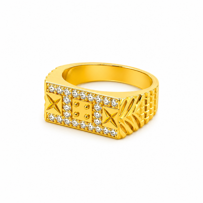 Regal Geometric Crystal Panel Ring