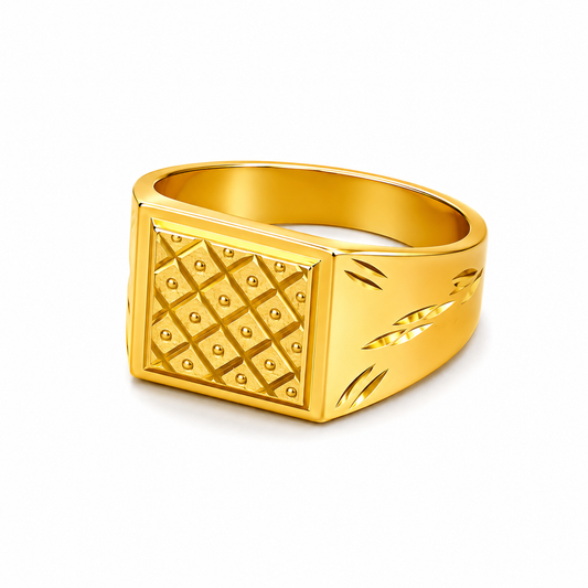 Imperial Lattice Engraved Statement Ring