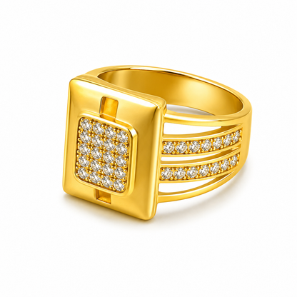 Imperial Luxe Square Pavé Statement Ring