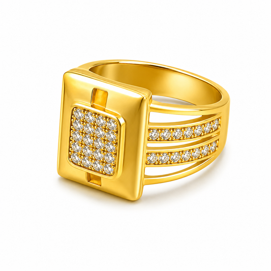 Imperial Luxe Square Pavé Statement Ring