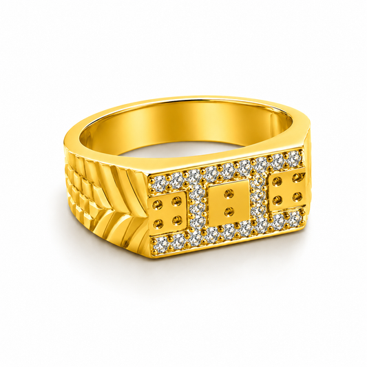 Classic Crystal CZ Patterned Statement Ring