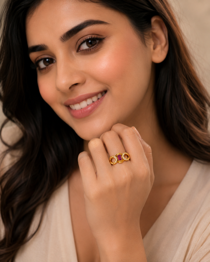 Regal Ruby Infinity Embrace Statement Ring for Women