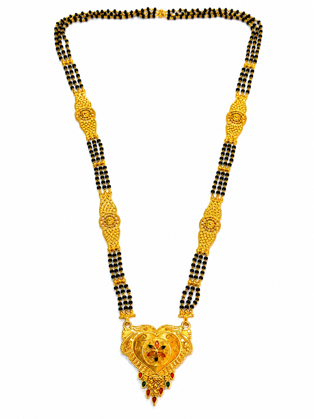 Premium Bridal Mangalsutra Necklace with Intricate Heart Design Pendant