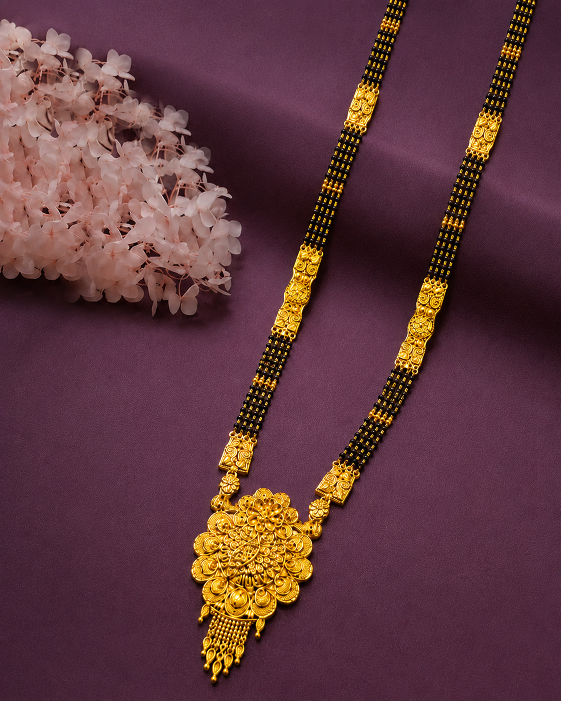 Traditional Multi-Layer Black Bead Mangalsutra for Women