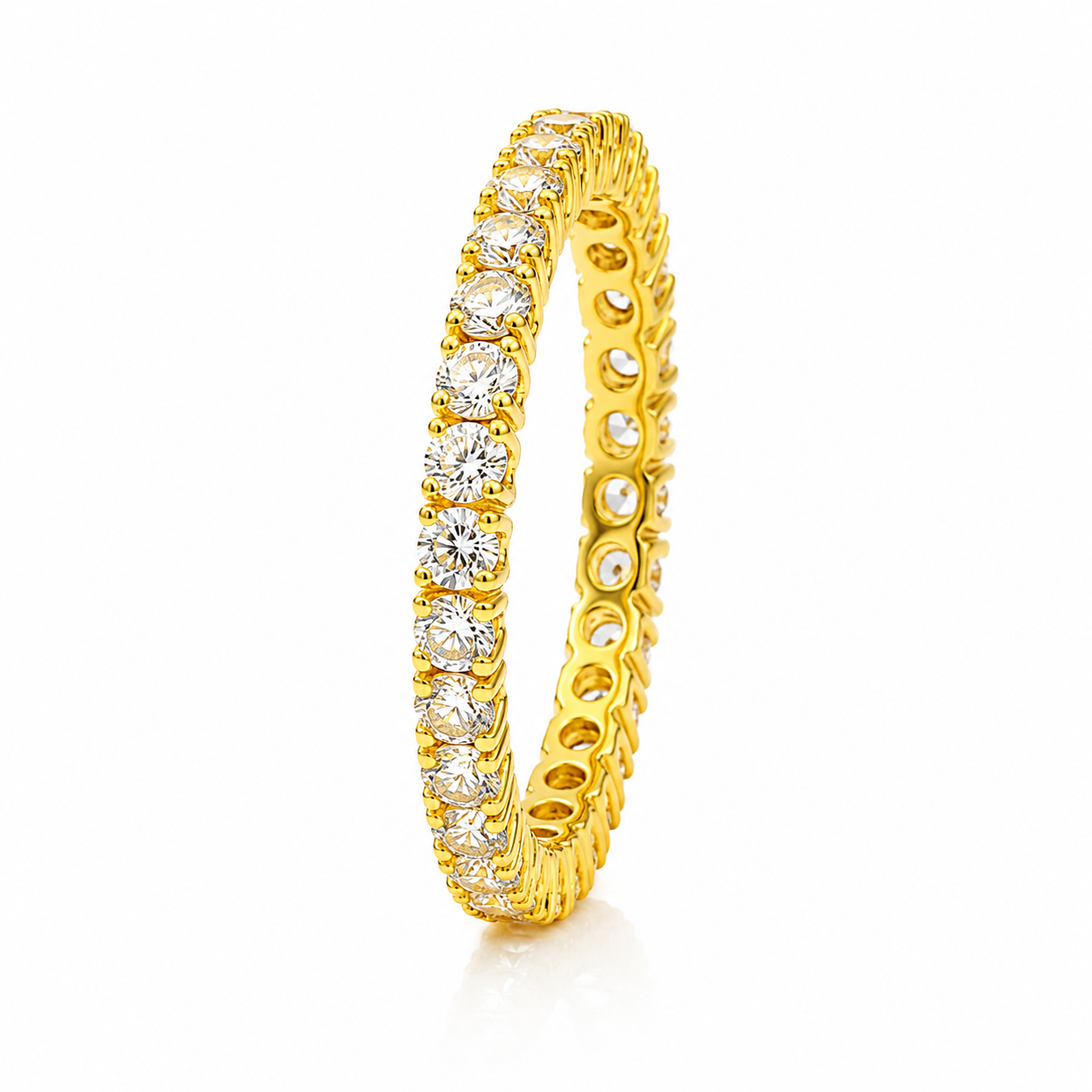 NUGOLD Full Eternity Cubic Zirconia Band Ring for Women