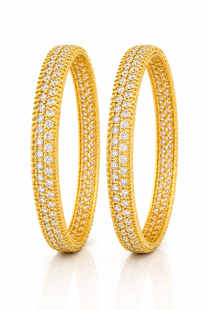 NuGold Trendy Diamond Cut Bangles For Women