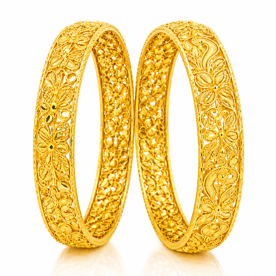 NuGold Trendy Traditional Floral Bangles For Women