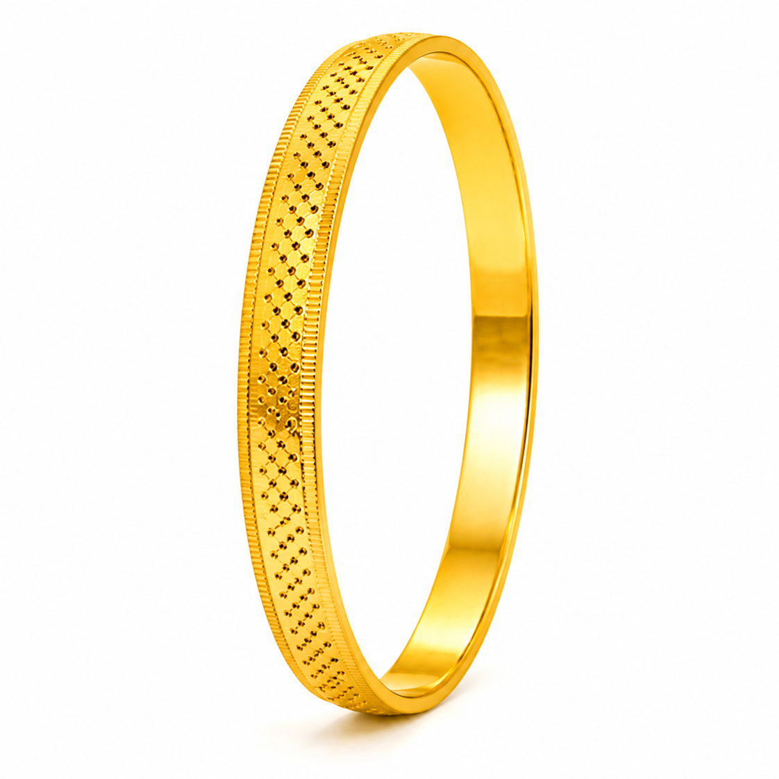 NuGold Designer Gold Kada for Men