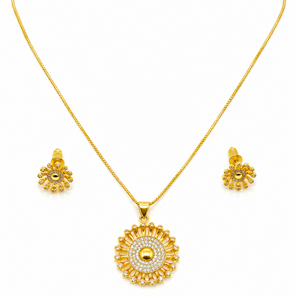 NuGold Pendant Necklace Set for Women
