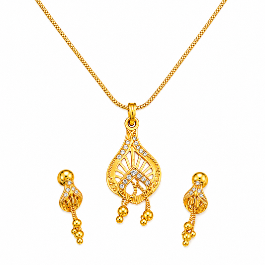 NuGold Pendant Necklace Set for Women