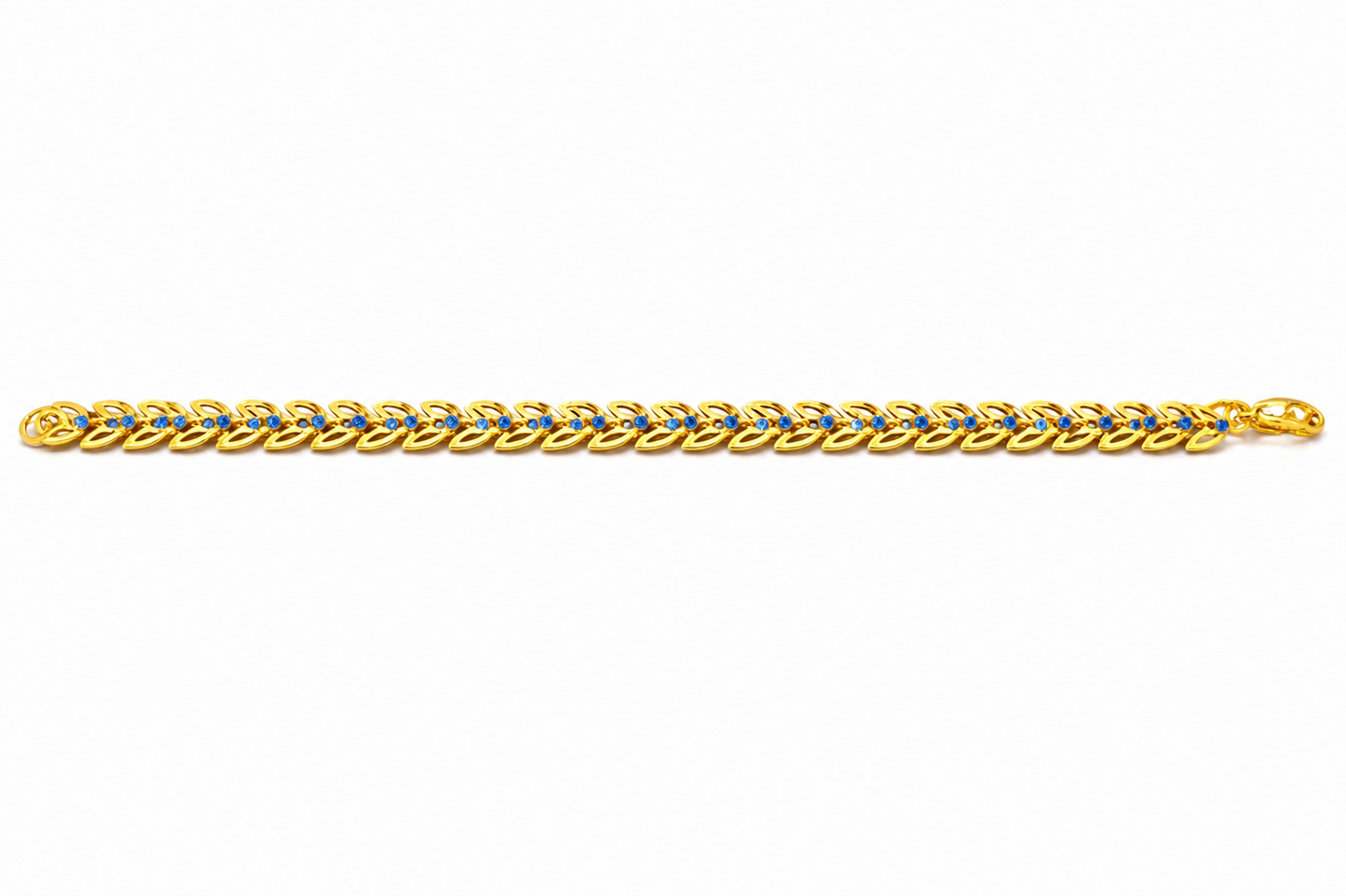 NuGold Blue Stone Leaf Bracelet for Women