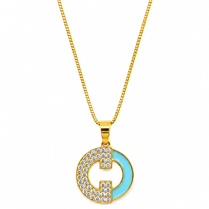 NuGold Circle Pendant Necklace For Women