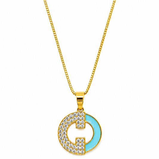NuGold Circle Pendant Necklace For Women