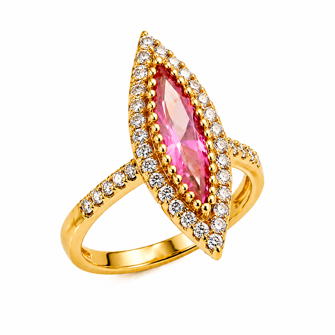 NuGold Pink Royale Marquise Statement Ring