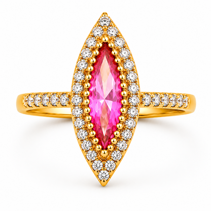 NuGold Pink Royale Marquise Statement Ring