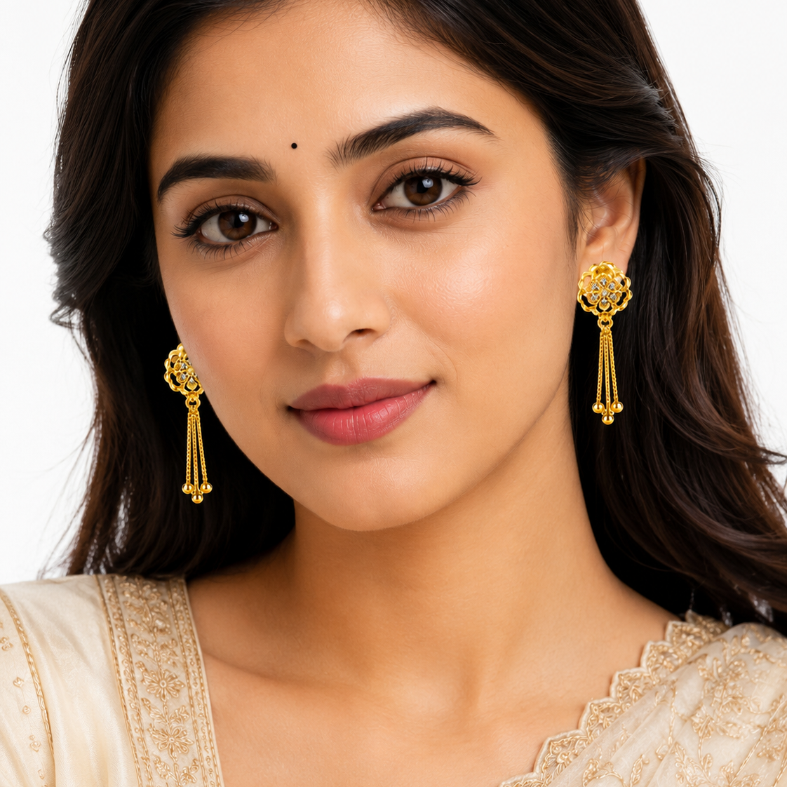 Floral Design Tassel Earrings for Women
