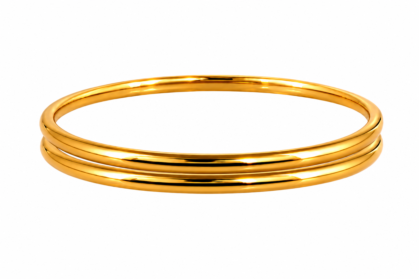 NuGold Plain Bangles Set For Women