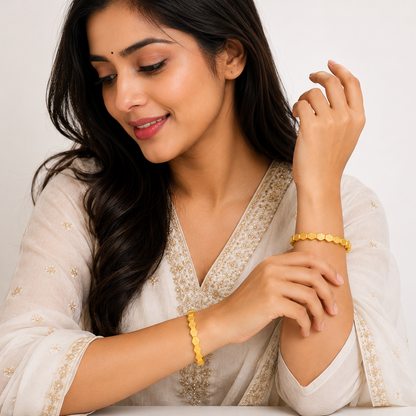 NuGold Hexagon Design Gold Bangles For Women