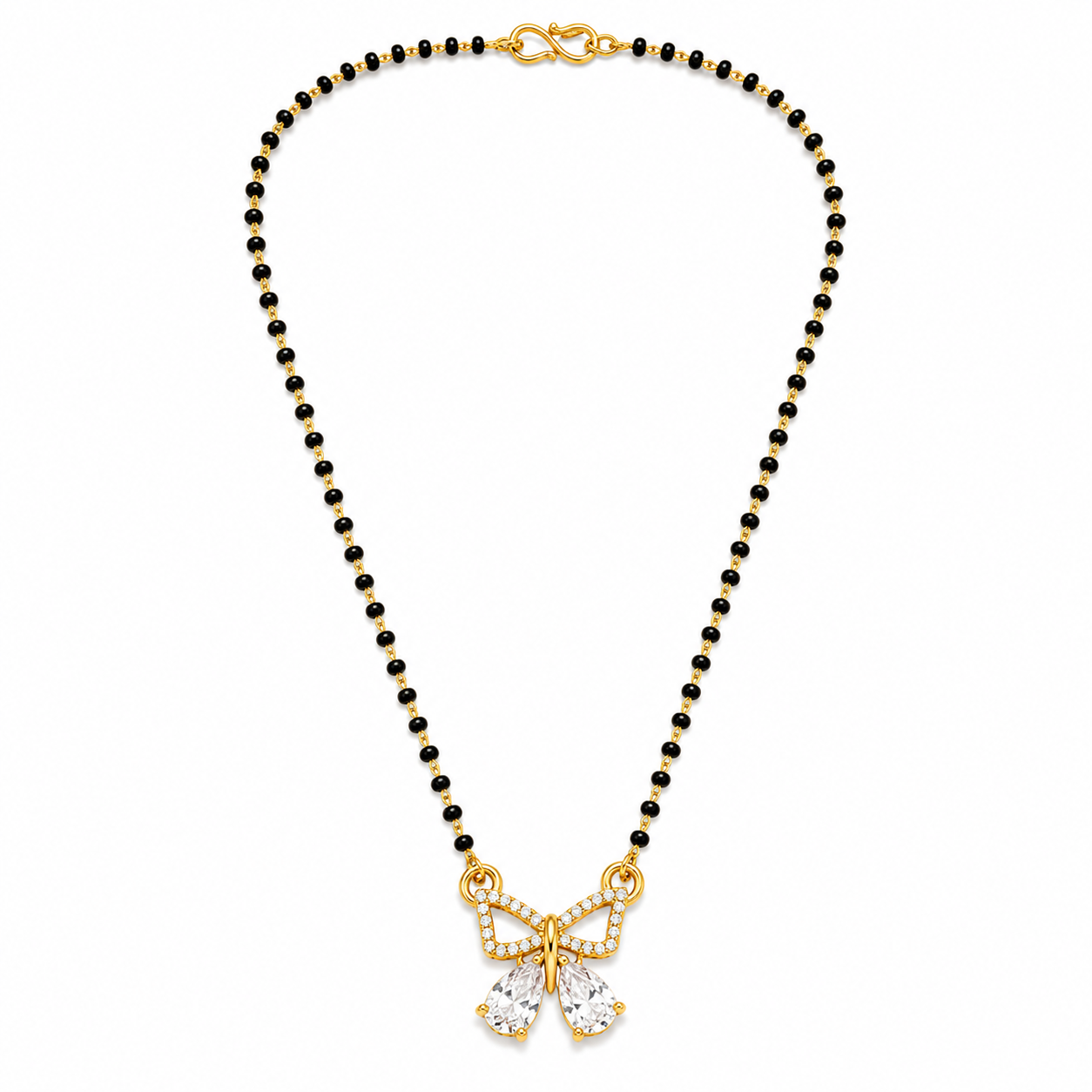 Elegant Butterfly Mangalsutra with Sparkling CZ Stones