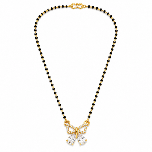 Elegant Butterfly Mangalsutra with Sparkling CZ Stones