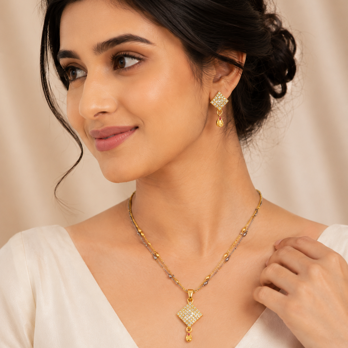 NUGOLD Luxe Radiance Dual-Tone Jewelry Set