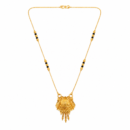 NUGOLD Ethnic Black Bead Mangalsutra with Antique Pendant