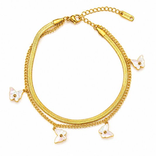 NUGOLD Double Layer Butterfly Bracelet