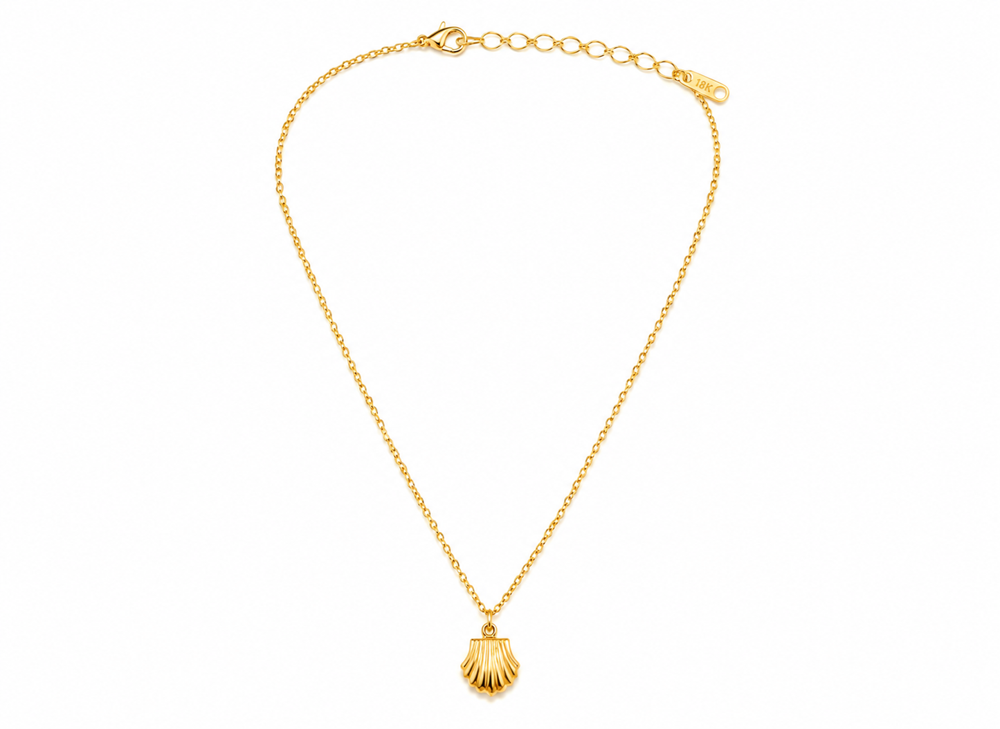 NUGOLD Seashell Charm Pendant Necklace for Women