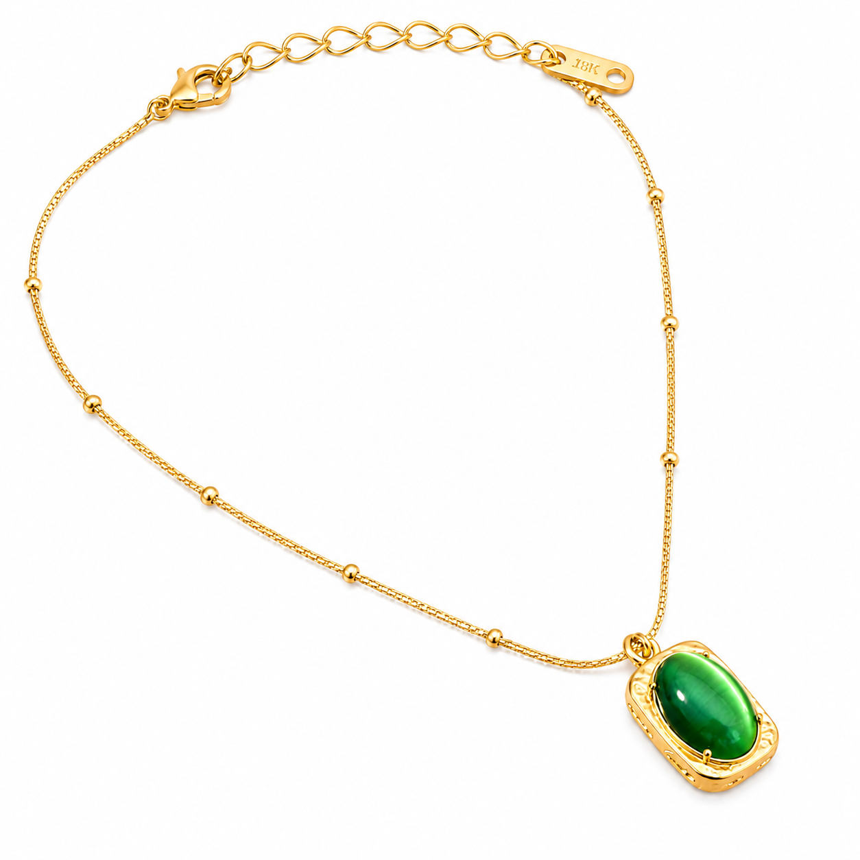 Luxe Green Stone Gold Pendant Necklace for Women