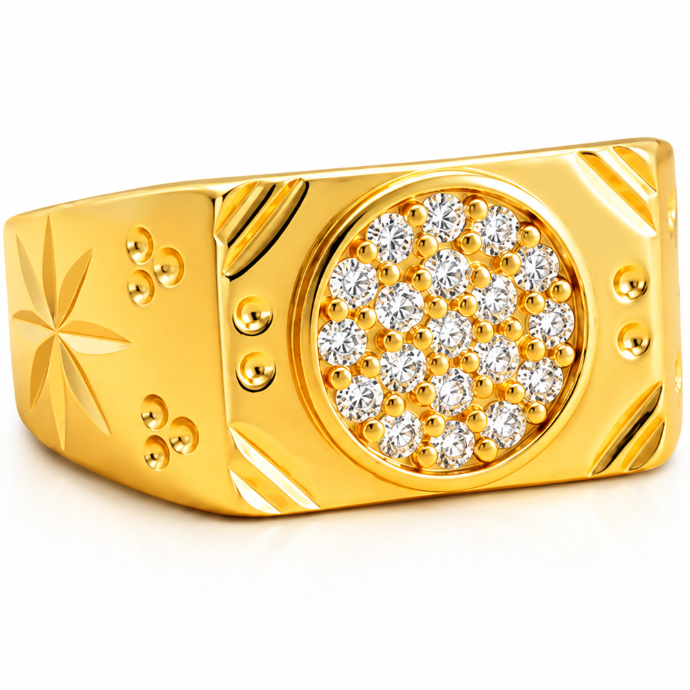 NuGold Starburst Royale Zircon Ring
