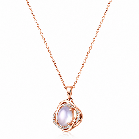 Classic Rose Gold Finish Pendant Necklace for Women