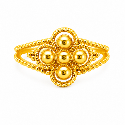 NuGold Antique Floral Heritage Ring