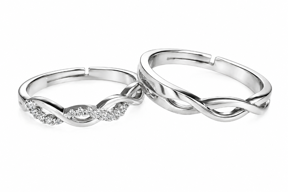 His & Hers Stainless Steel Infinity Couple Ring Set