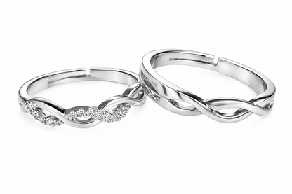 His & Hers Stainless Steel Infinity Couple Ring Set